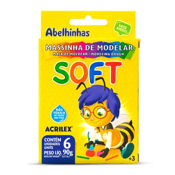 MASSINHA ACRILEX 6 CORES
