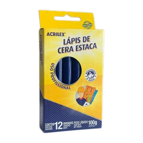 LÁPIS DE CERA ESTACA - AZUL TURQUESA