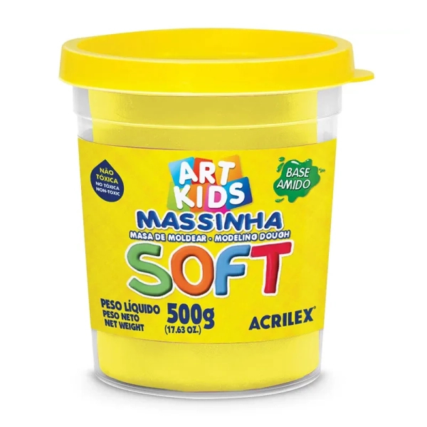 MASSA DE MODELAR SOFT 500G - AMARELO LIMÃO