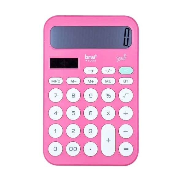 CALCULADORA GRANDE 12 DIGITOS SOUL - ROSA