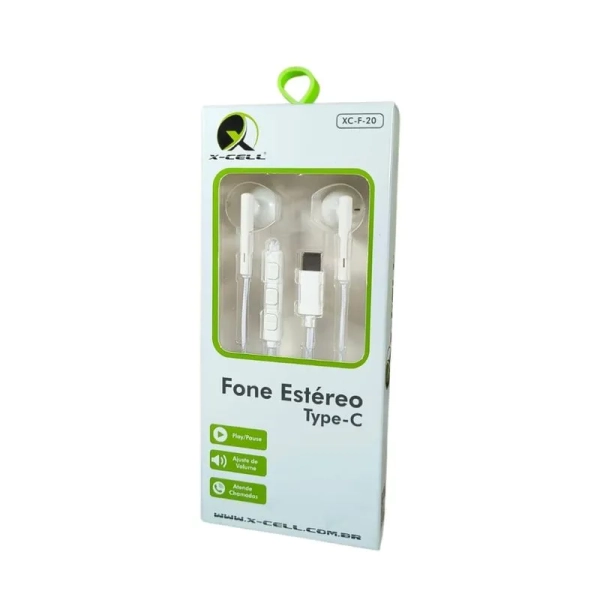 FONE ESTÉREO TIPO C - X-CELL