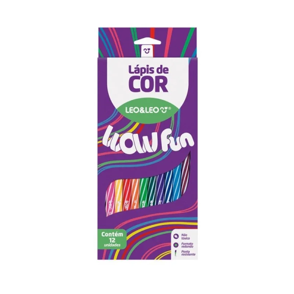 LÁPIS DE COR 12 CORES WOW FUN