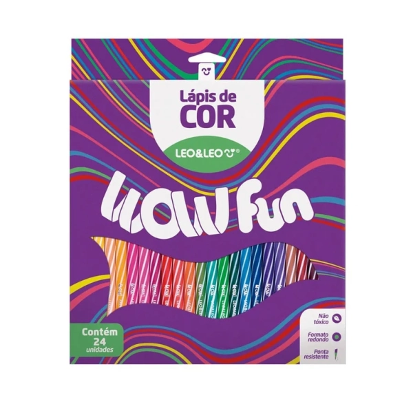 LÁPIS DE COR LÉO&LÉO WOW FUN 24 CORES