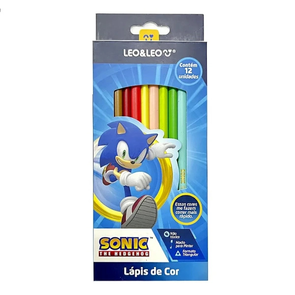 LÁPIS DE COR LÉO&LÉO SONIC 12 CORES