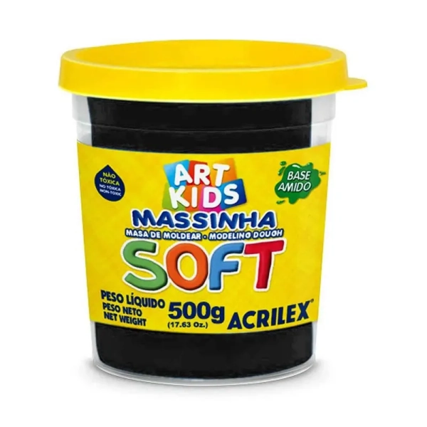 MASSA DE MODELAR SOFT 500G - PRETO