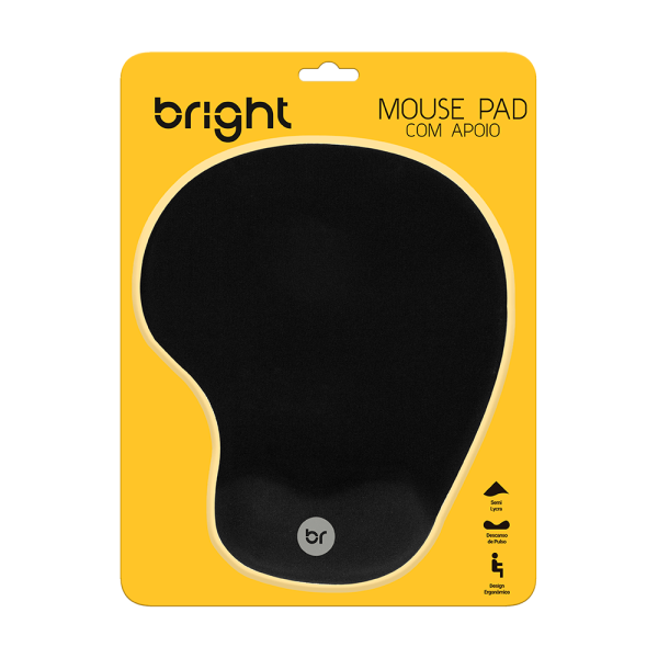 MOUSE PAD GEL COM APOIO PRETO
