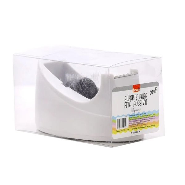 SUPORTE PARA FITA ADESIVA PEQUENO POTE PVC - BRANCO