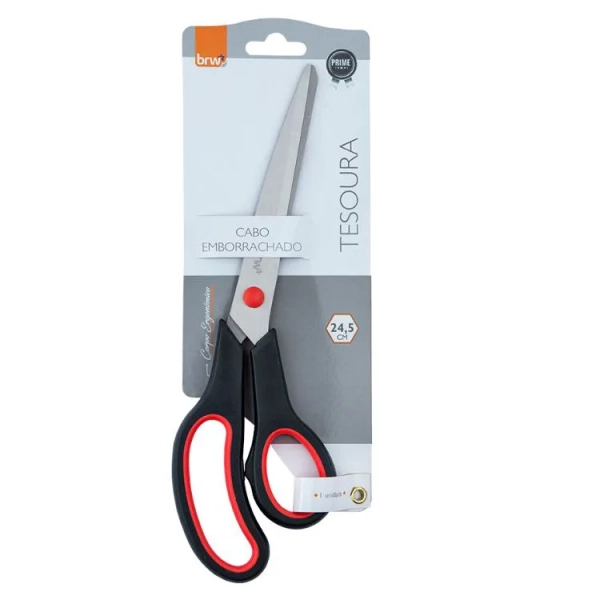 TESOURA AÇO INOX 24,5CM CABO EMBORRACHADO