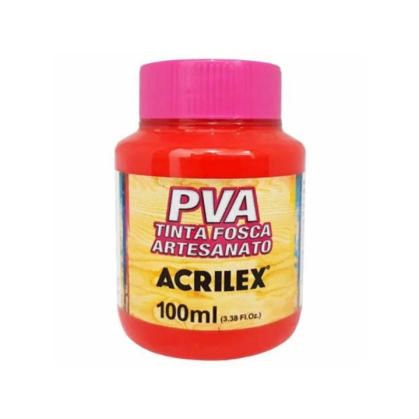 TINTA FOSCA PARA ARTESANATO 100ML VERMELHO VIVO