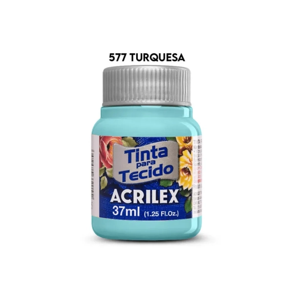 TINTA DE TECIDO FOSCA 37ML AZUL TURQUESA
