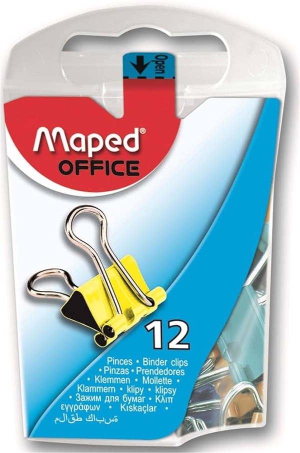 BINDER CLIPES 15MM CORES SORTIDAS