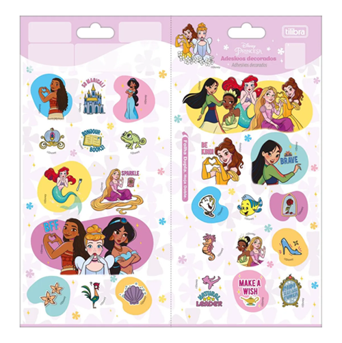 CARTELA DE ADESIVO DECORADO DUPLO PRINCESAS – TILIBRA