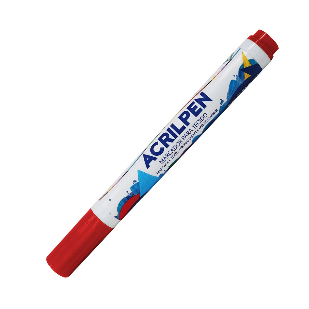 MARCADOR PARA TECIDO VERMELHO - ACRILEX