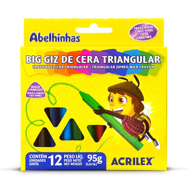 BIG GIZ DE CERA TRIANGULAR C/12 - ACRILEX