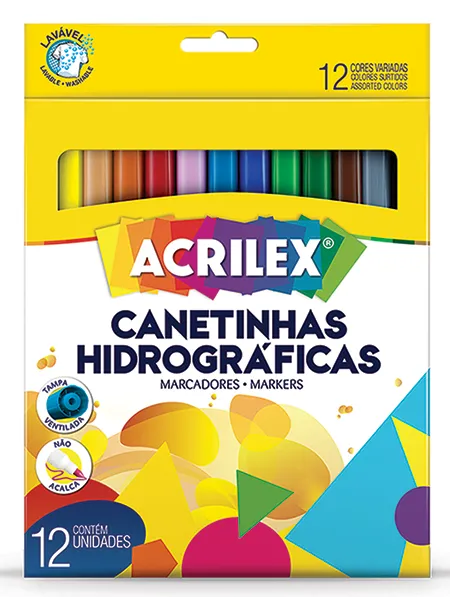 CANETA HIDRGRAFICA C/12 ABELHINHA - ACRILEX