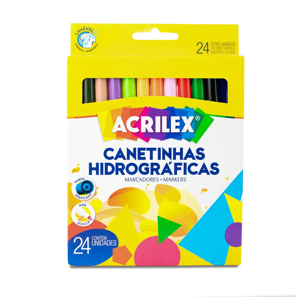 CANETA HIDRGRAFICA C/24 ABELHINHA - ACRILEX