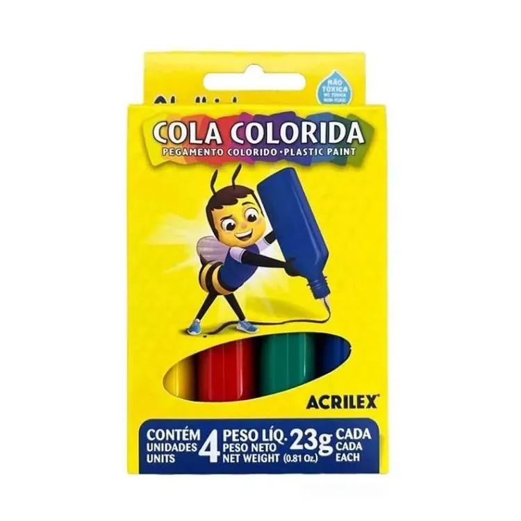 COLA COLORIDA 4 CORES- ACRILEX