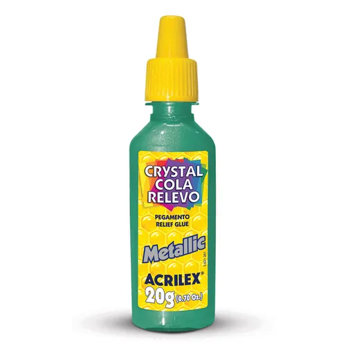 CRYSTAL COLA RELEVO METALLICA VERDE - ACRILEX