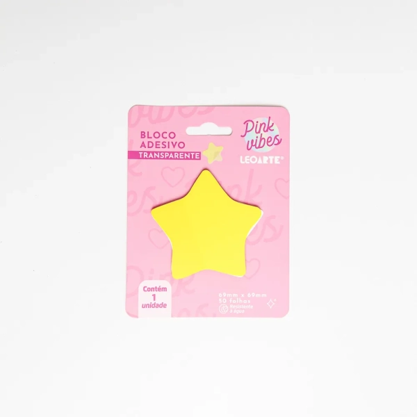 BLOCO ADESIVO TRANSPARENTE ESTRELA
