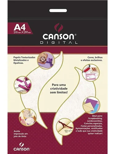 PAPEL OPALINA TELADO BRANCO 15FLS - CANSON