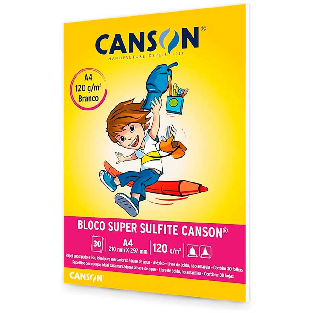 BLOCO SUPER SULFITE A4 120G BRANCO - CANSON
