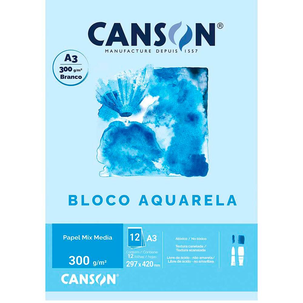BLOCO AQUARELA A3 300G - CANSON