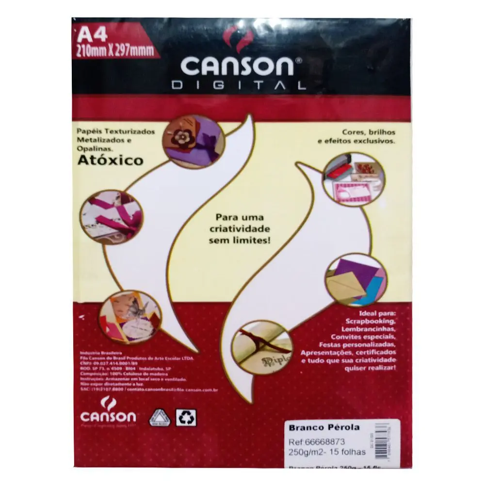 PAPEL A4 250G 15FL - BRANCO PEROLA