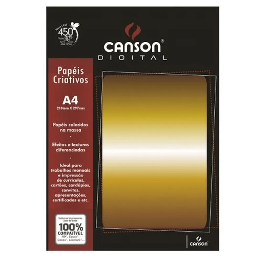 PAPEL A4 120G 30FL - DOURADO