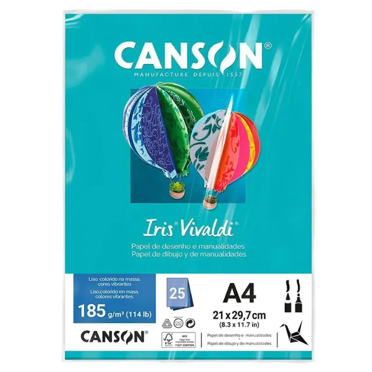 PAPEL A4 IRIS VIVALDI - AZUL TURQUESA