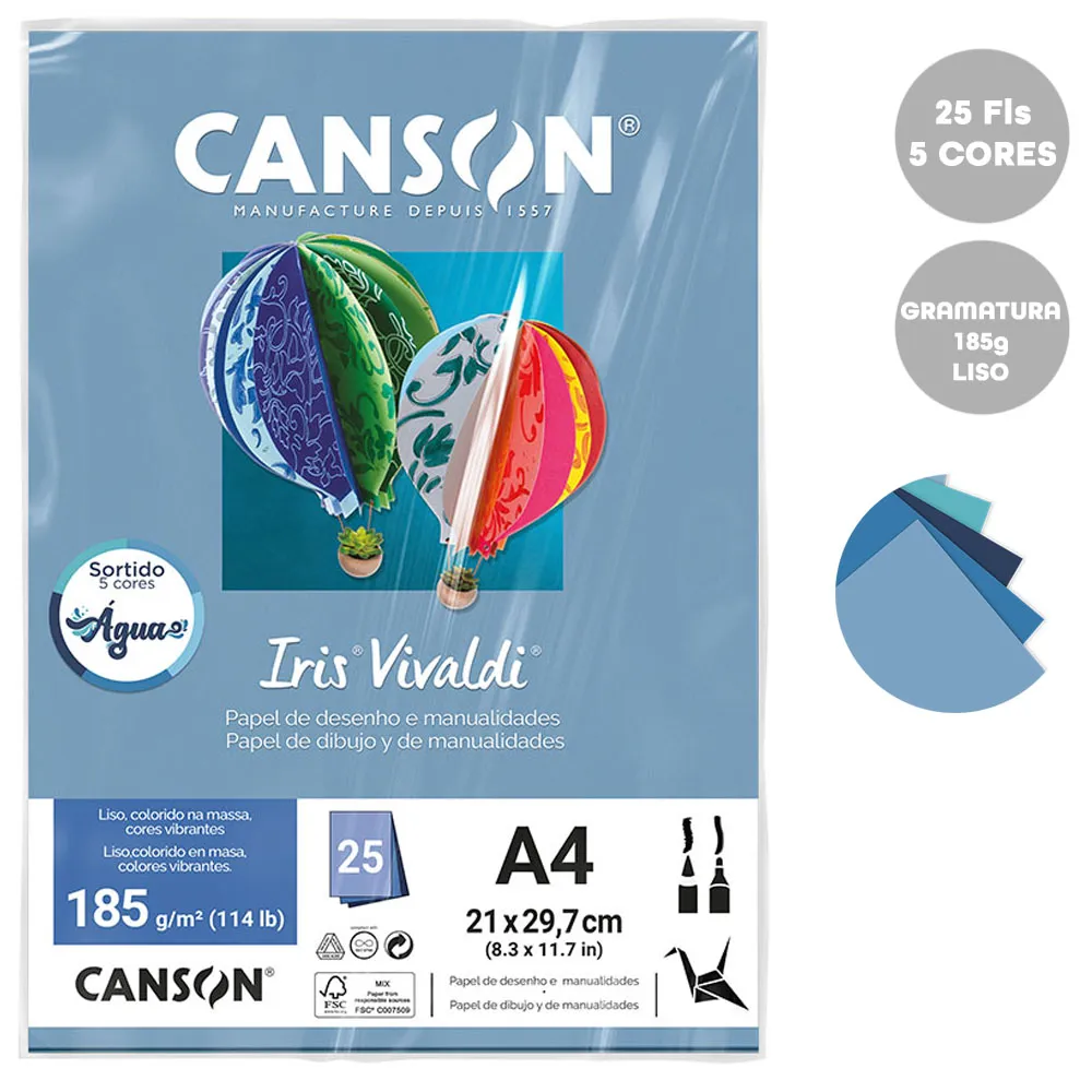PAPEL A4 IRIS VIVALDI - AGUA