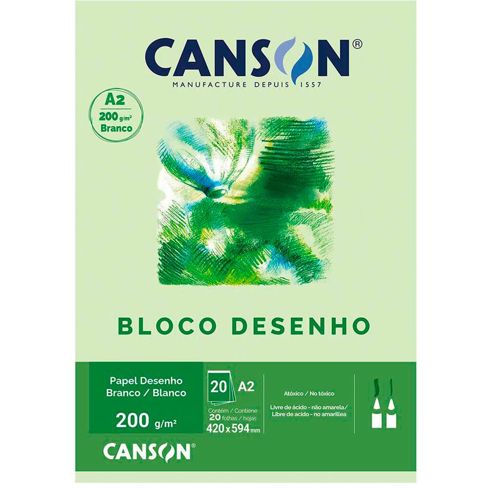 BLOCO DESENHO A2 200G BRANCO- CANSON