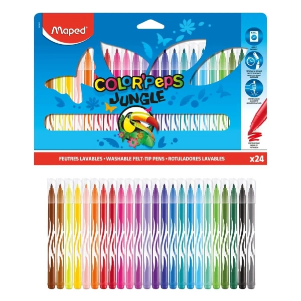 CANETA HIDROCOR JUNGLE 24 CORES COLORPEPS