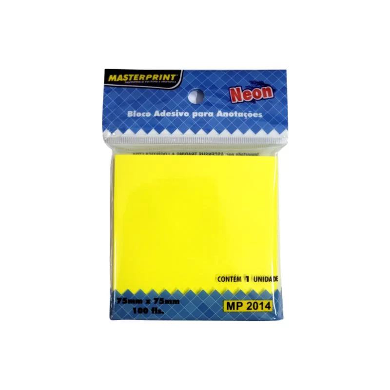 BLOCO ADESIVO NEON AMARELO - MASTERPRINT