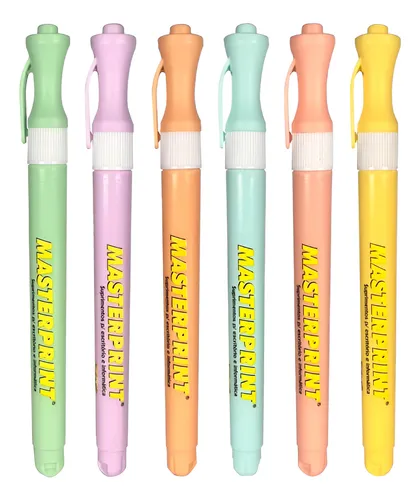 MARCA TEXTO - PASTEL KIT COM 6 MASTERPRINT