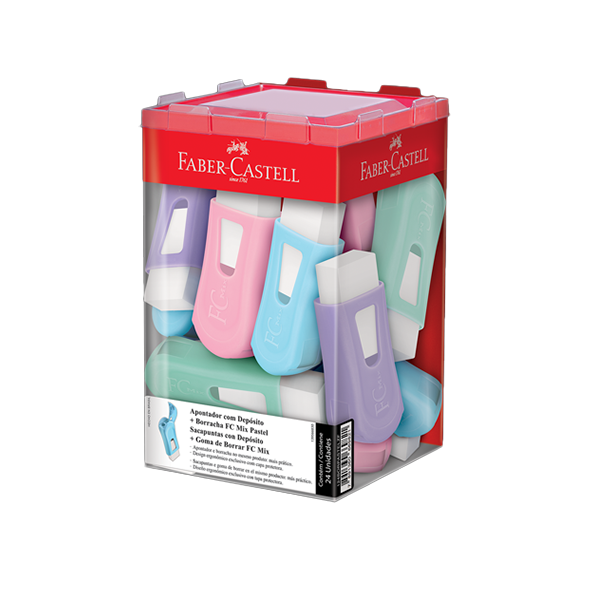 APONTADOR COM BORRACHA PASTEL - FABER CASTELL - Imagem 2