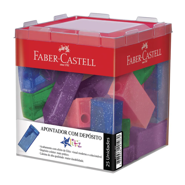 APONTADOR C/DEPOSITO GLITZ CX C/25 - FABER CASTELL