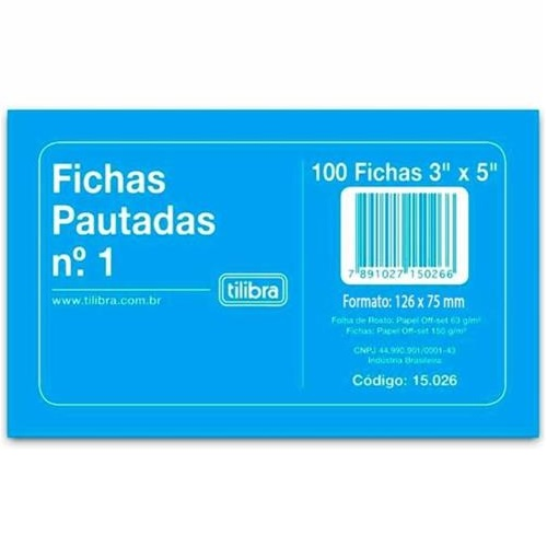 FICHA PAUTADA 3X5 N1 100F - TILIBRA