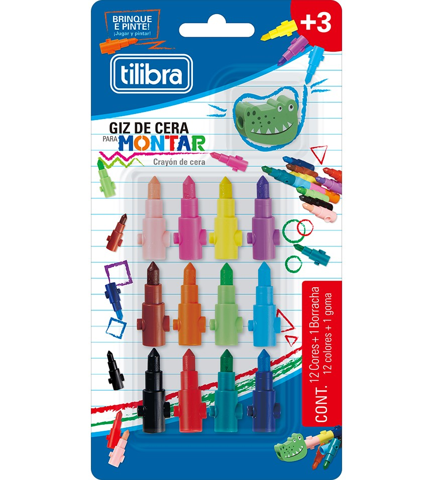 GIZ DE CERA P/ MONTAR 12 CORES - TILIBRA