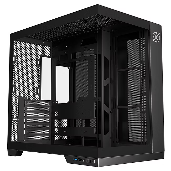 GABINETE ASGARD PRETO VIDRO TEMPERADO