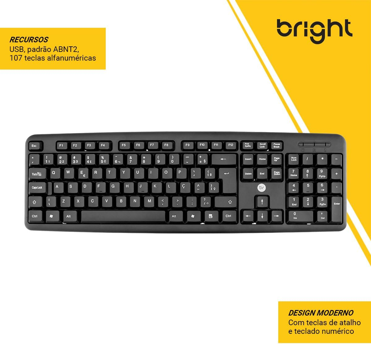 TECLADO PRETO USB 0014 - BRIGHT - Imagem 6